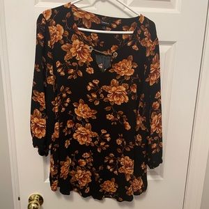 Plus size long sleeve blouse
